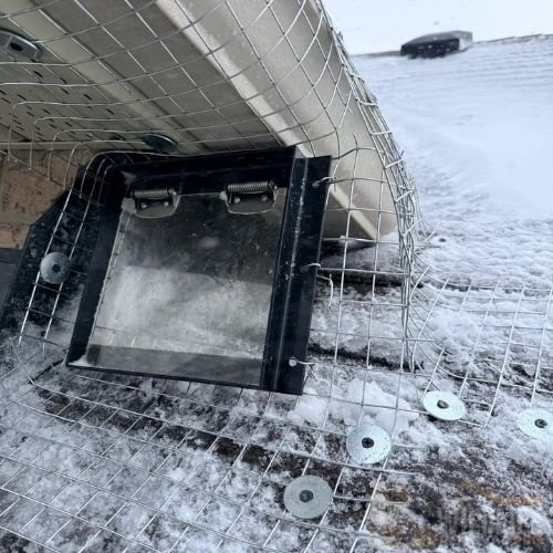 One-way wildlife exclusion door installed on roof vent in GTA