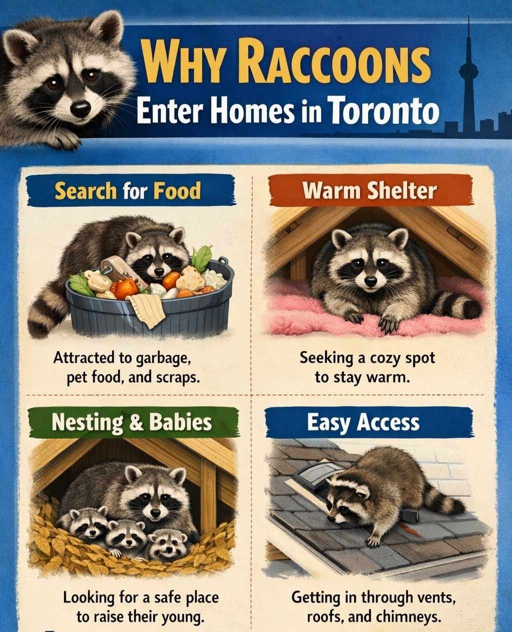 Why Raccoons Enter Your Home in Toronto